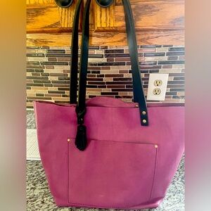 Portland Leather Mulberry Large Tote with Tassel